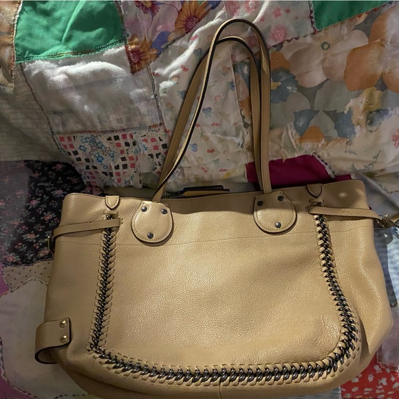 Coach Tatum Tan Leather chain detail Shoulder Bag excellent one owner cared - Picture 2 of 3